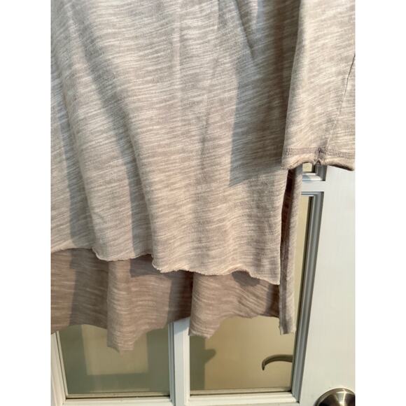Free People Oversized Light Gray Tunic Long Sleeve Small Distressed - Picture 3 of 5